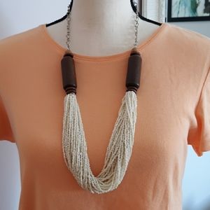 Seed Pearl long Statement Necklace